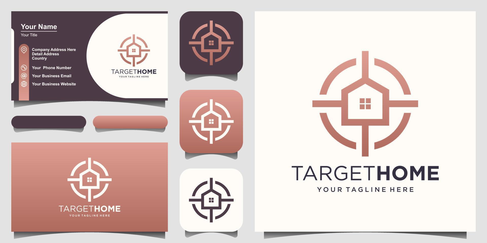 target home Logo designs Template. house combined with target sign. vector