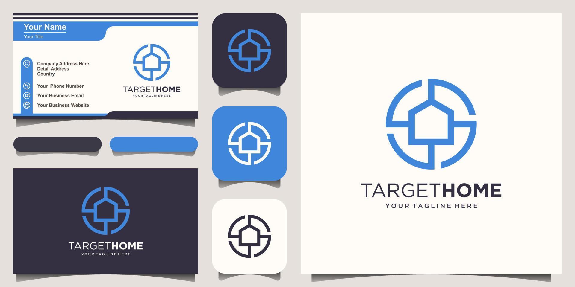 target home Logo designs Template. house combined with target sign. vector