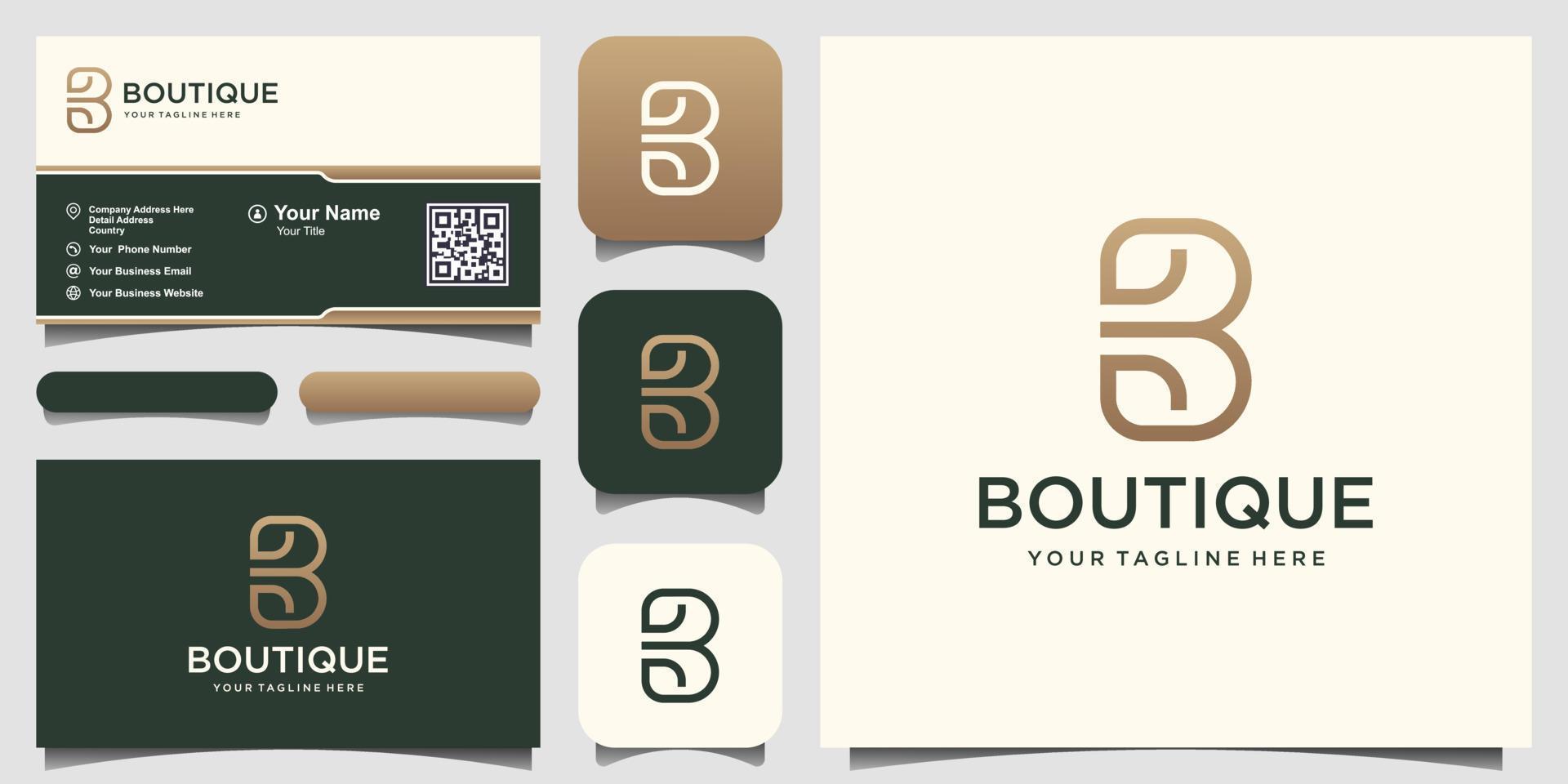 abstract letter B combined leaf logo design vector