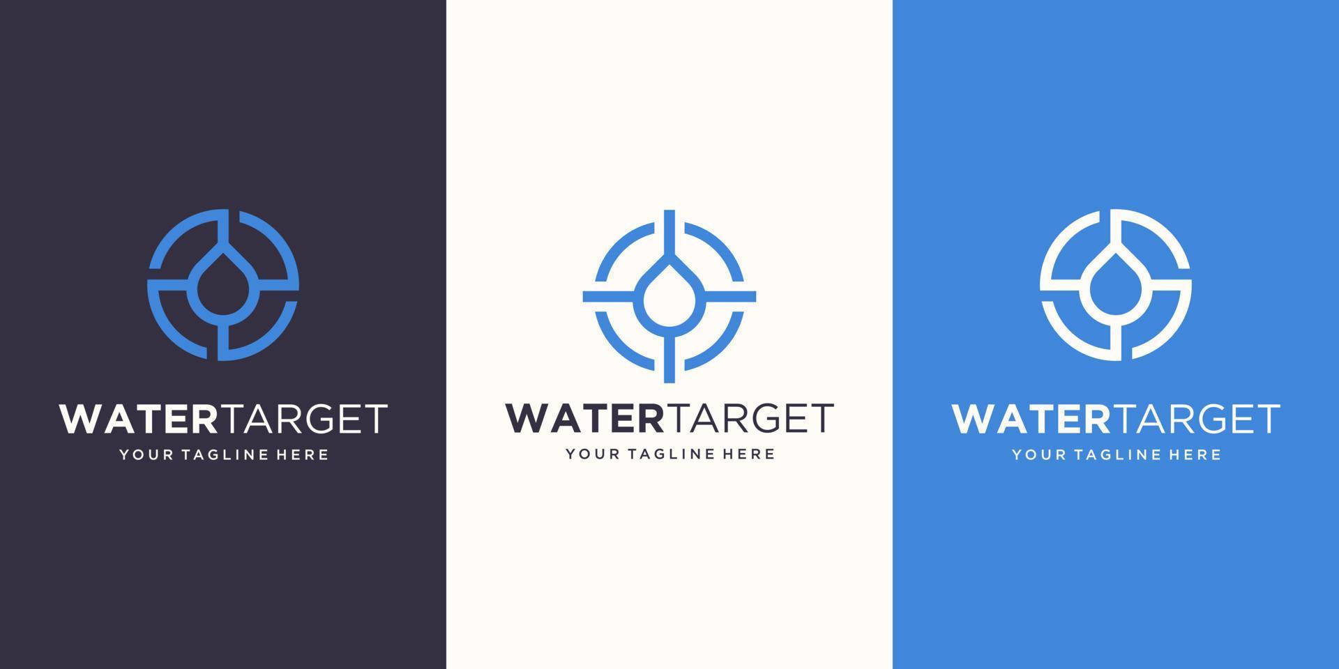 target water Logo designs Template. symbol drops combined with target sign. vector