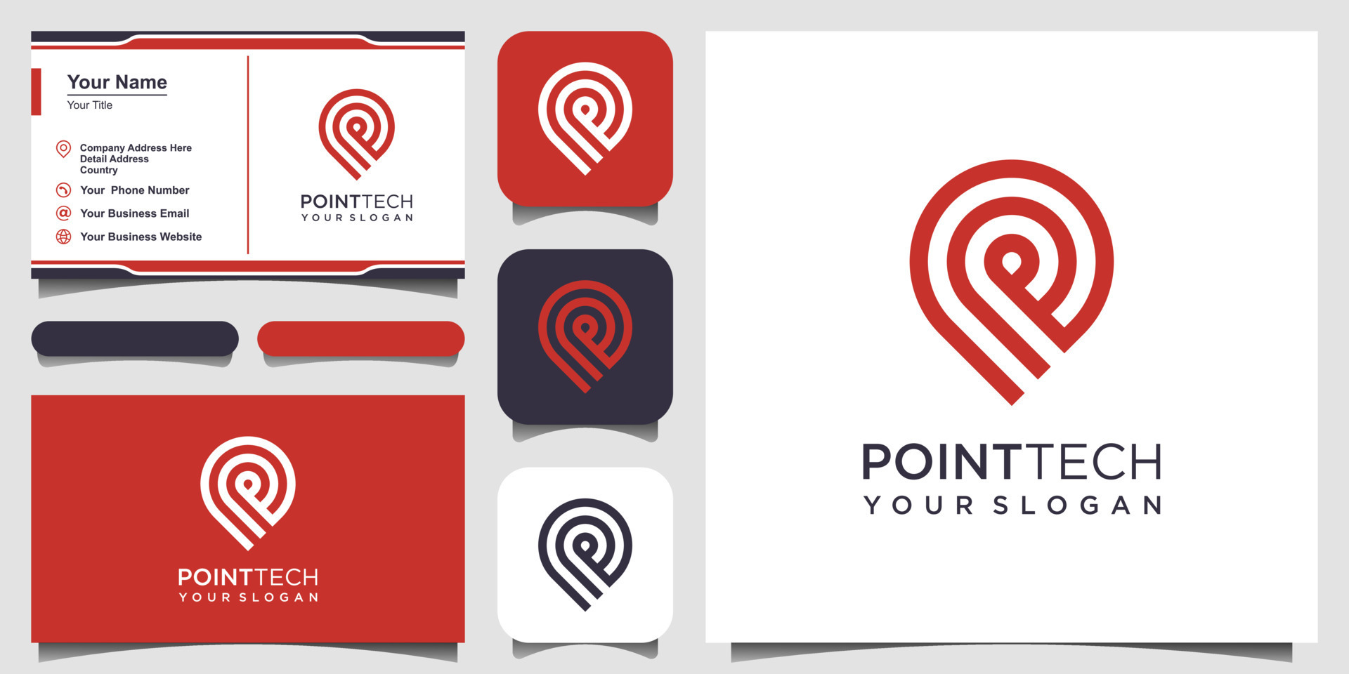 Point Tech Logo with line art style. Creative Vector technology ...