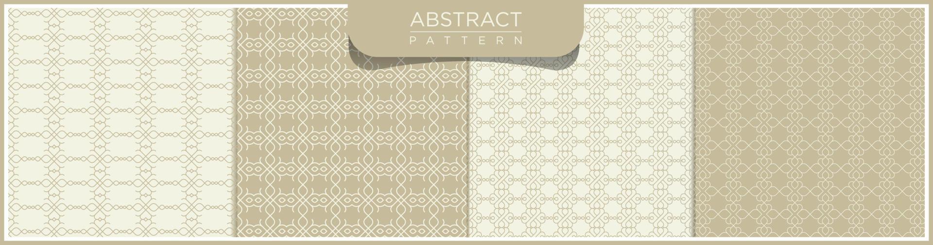 conjunto de patrones geométricos de línea sin costuras. fondo blanco y dorado con adornos árabes. patrones, fondos y fondos de pantalla para su diseño. adorno textil. ilustración vectorial vector