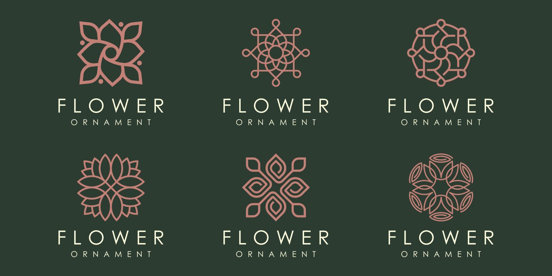 nature ornament logo and icon set. design template vector. vector