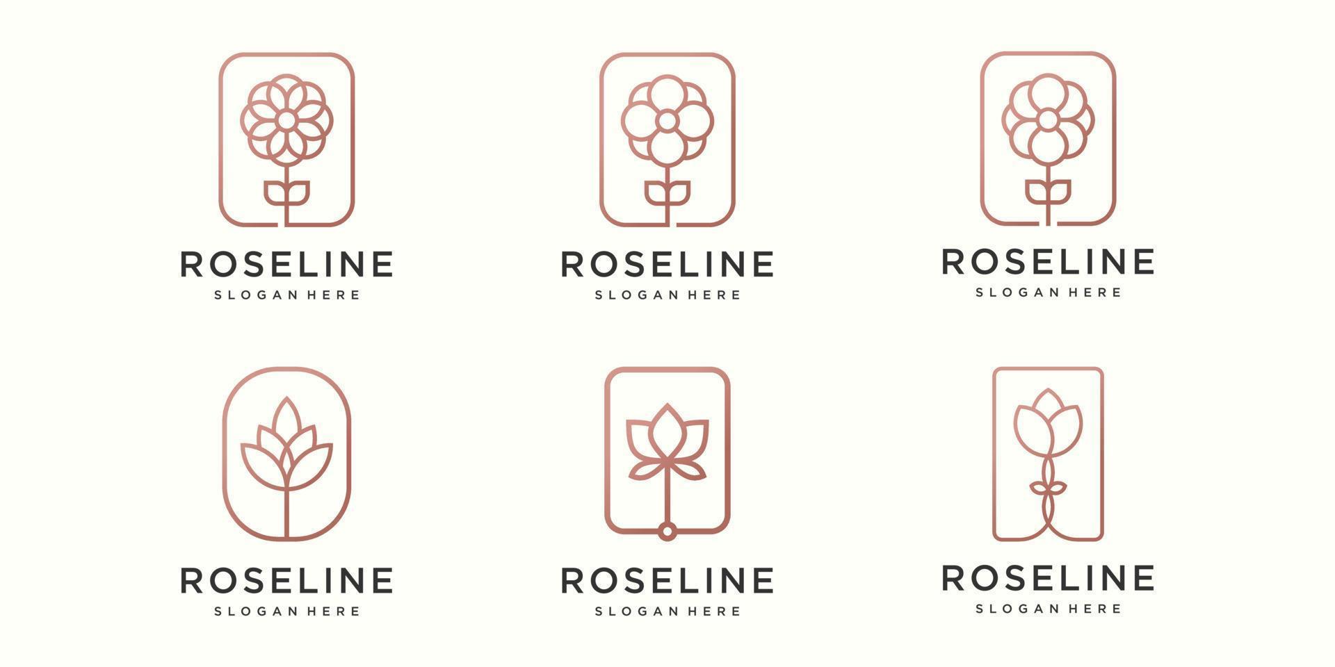 creative flower logo and icon set. design template vector. vector