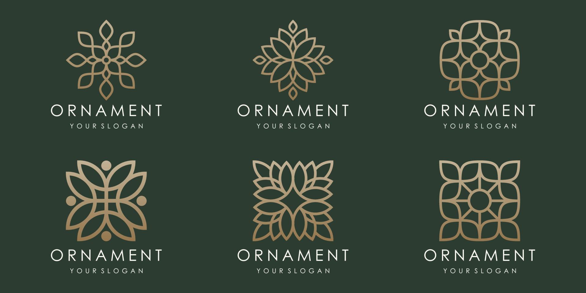 abstract floral ornament logo and icon set. design template vector. vector