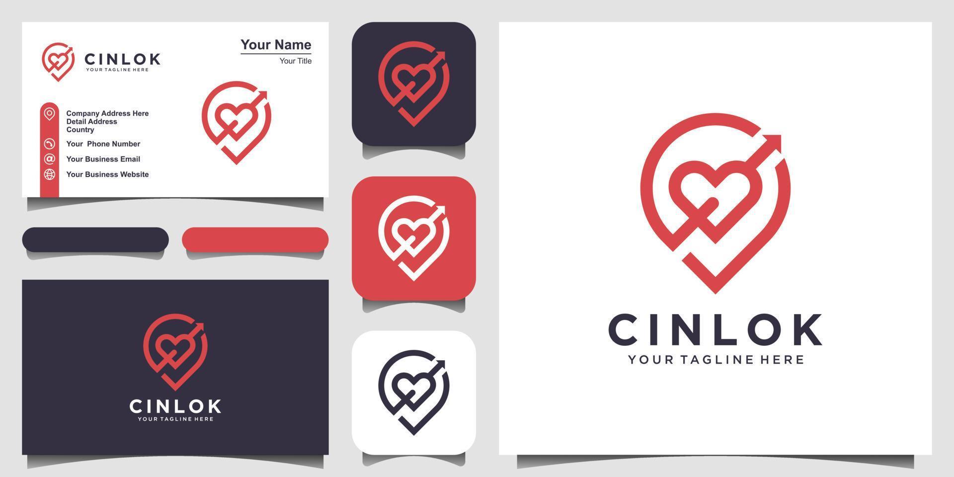 love location Logo designs Template. heart combined with pin maps sign. vector