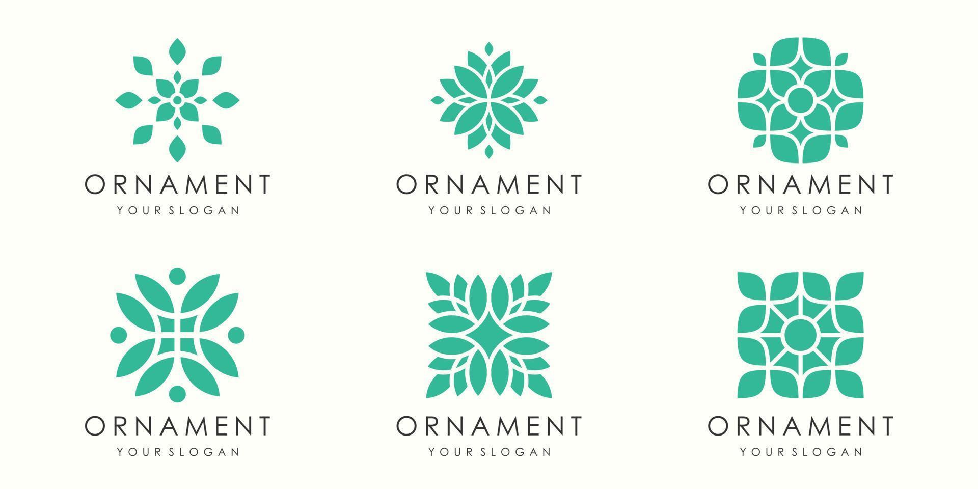 abstract leaf ornament logo and icon set. design template vector. vector