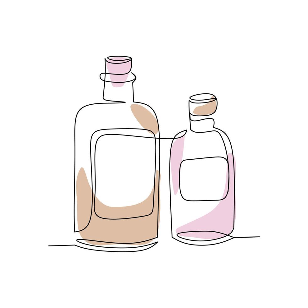 Vector illustration of perfume bottle in line art style