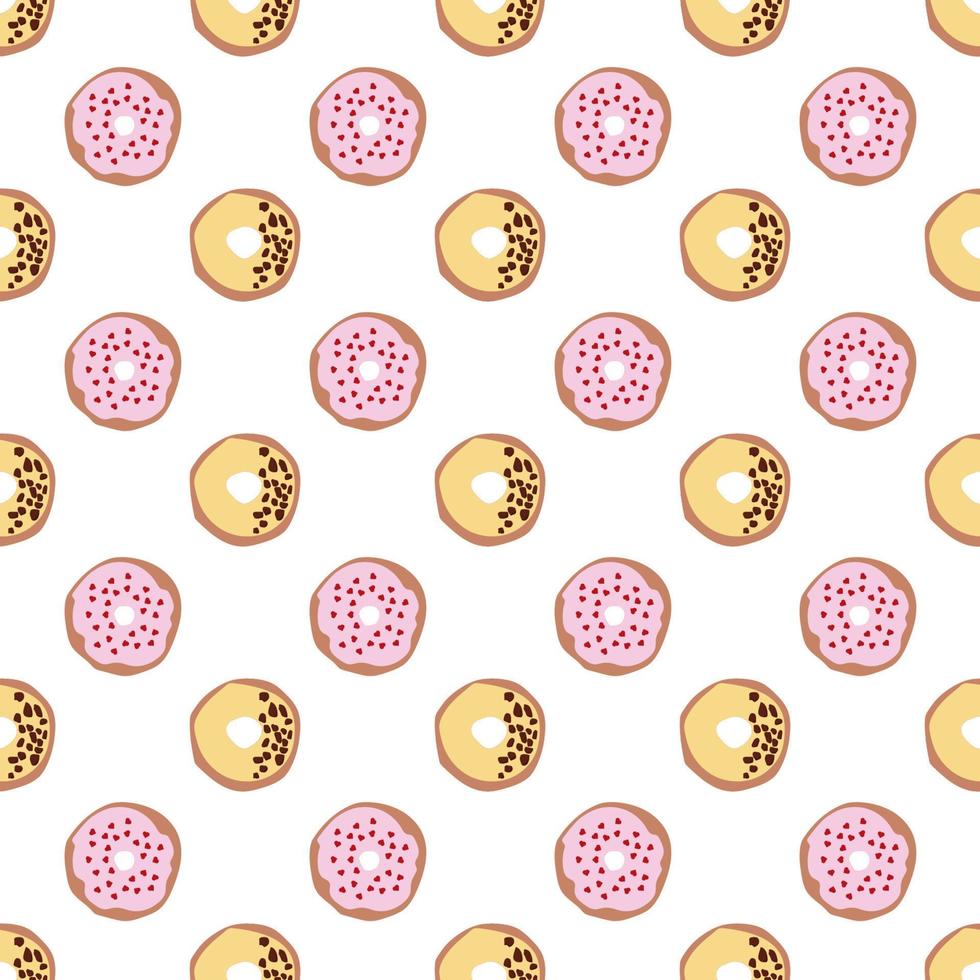 seamless pattern with glazed donuts. Bright juicy pattern on a white background vector