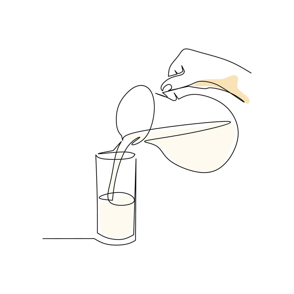 Vector illustration of jug of milk in line art style