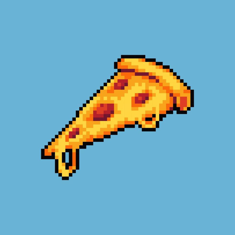 pizza de ilustración de vector de arte de píxeles completamente editable para desarrollo de juegos, diseño gráfico, afiche y arte.