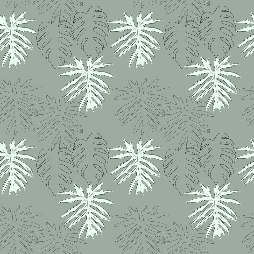 Seamless pattern of tropical leaves vector