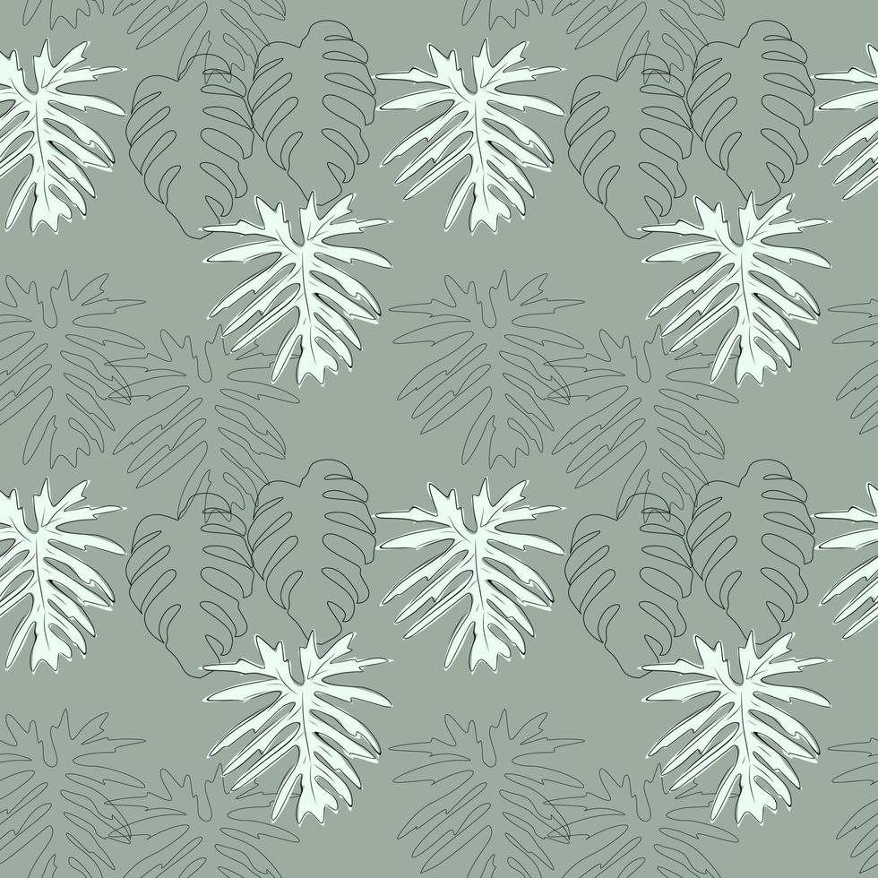 Seamless pattern of tropical leaves vector