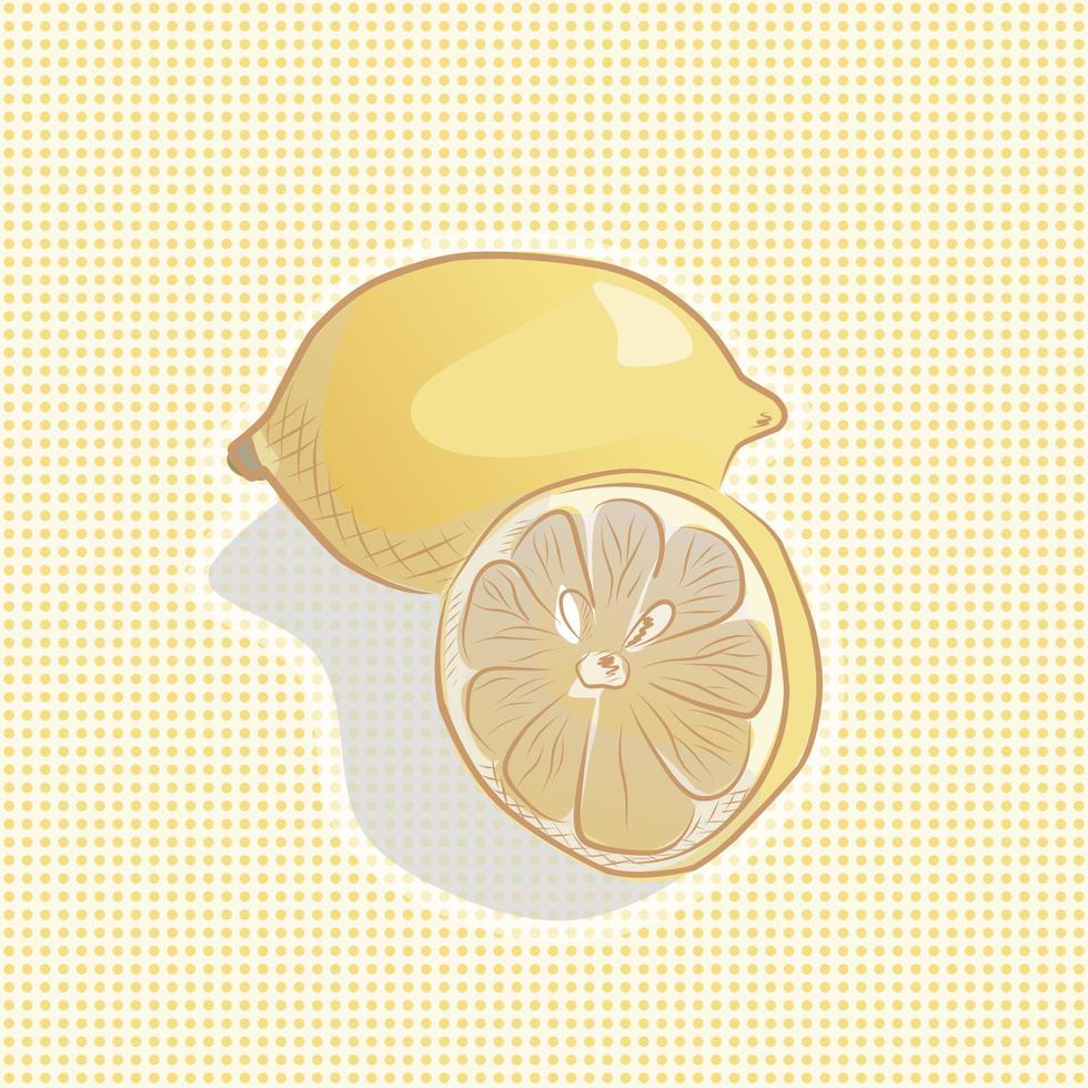 Vectoe illustration of realistic lemon and half. vector
