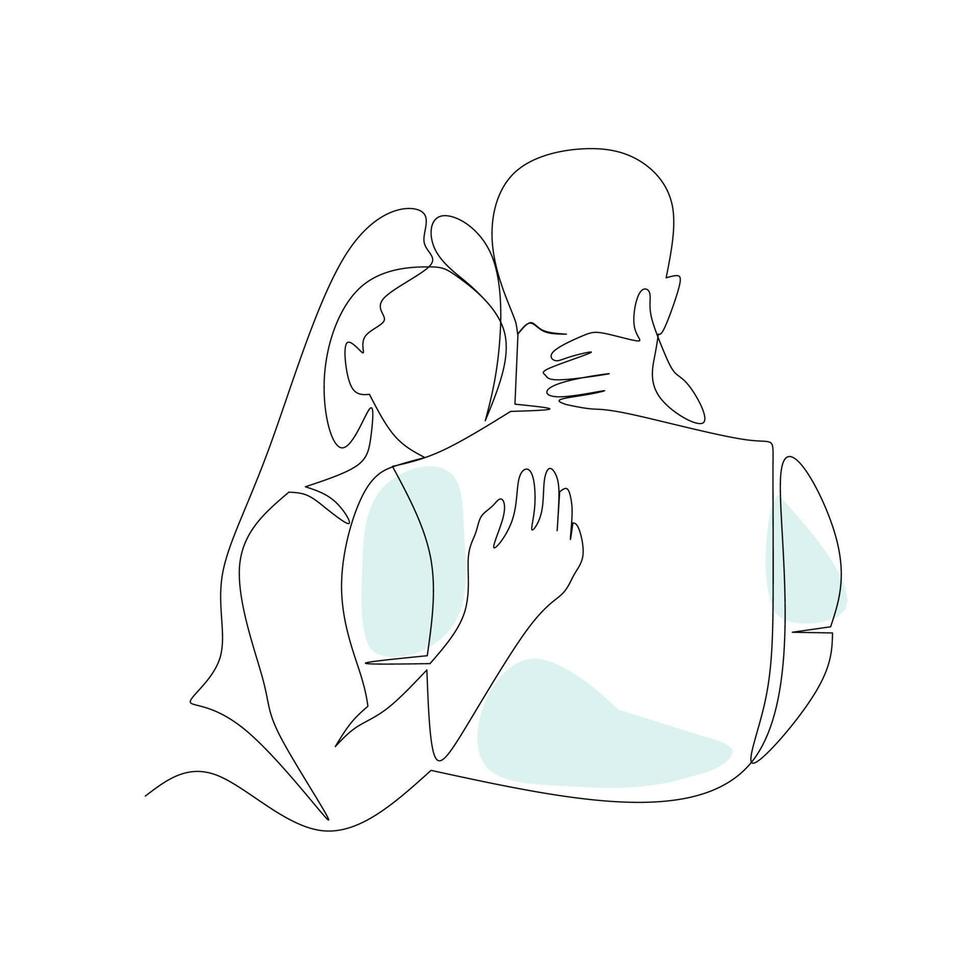 ilustración vectorial de una pareja enamorada dibujada en estilo de arte lineal vector