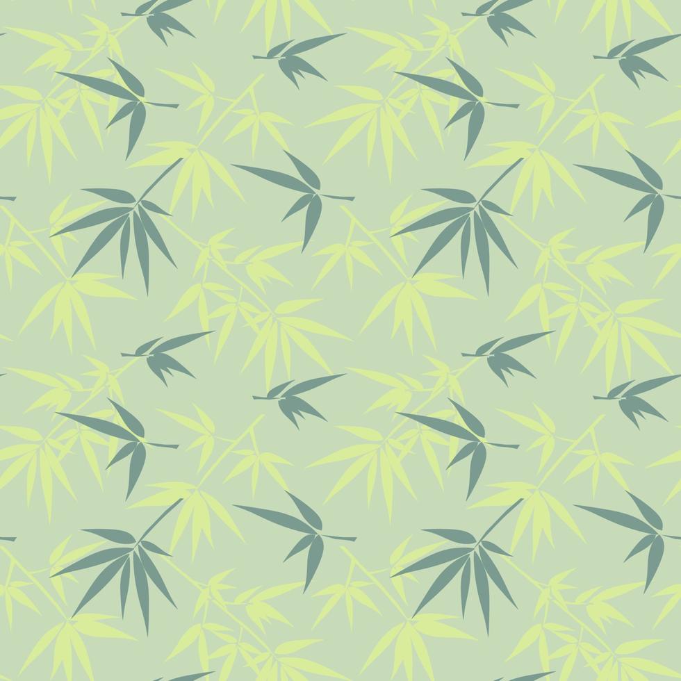 Seamless pattern of bamboo tree silhouettes. vector