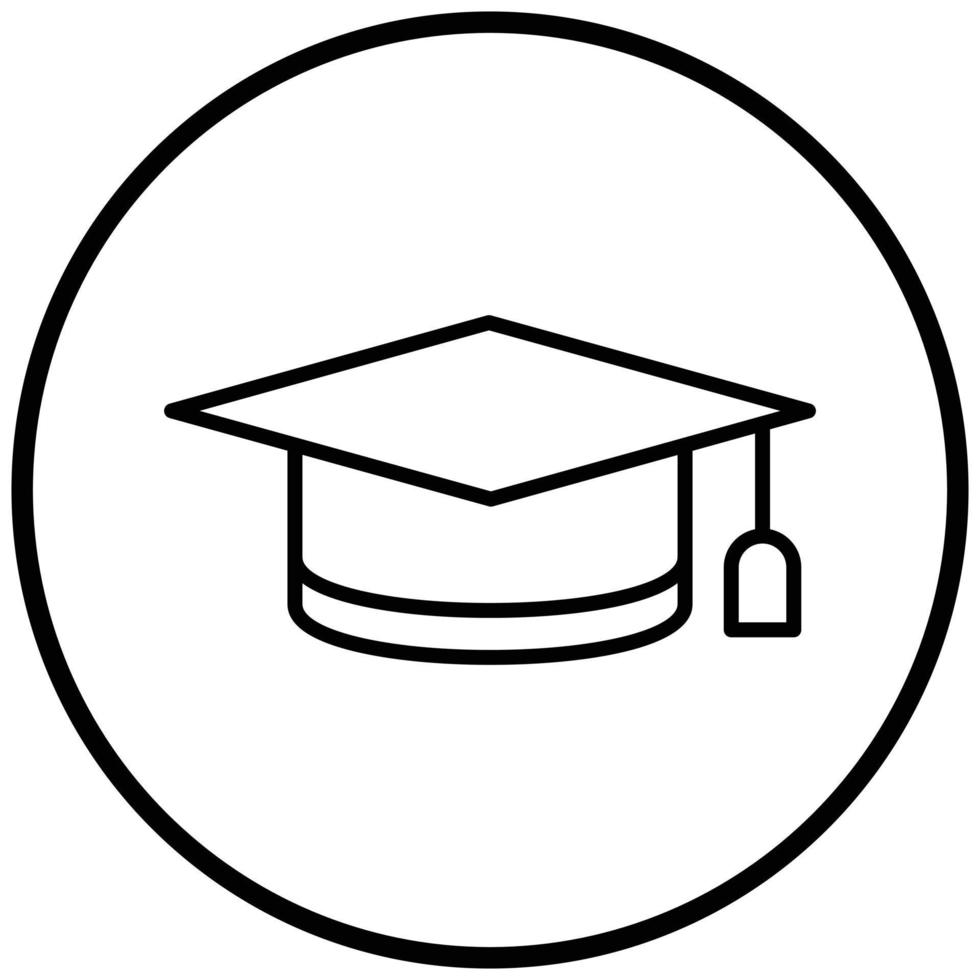 estilo de icono de sombrero de graduado vector