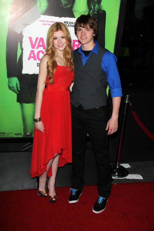 LOS ANGELES, FEB 4 -  Katherine McNamara, Joel Courtney at the Vampire Academy Los Angeles Premiere at Regal 14 Theaters on February 4, 2014 in Los Angeles, CA photo