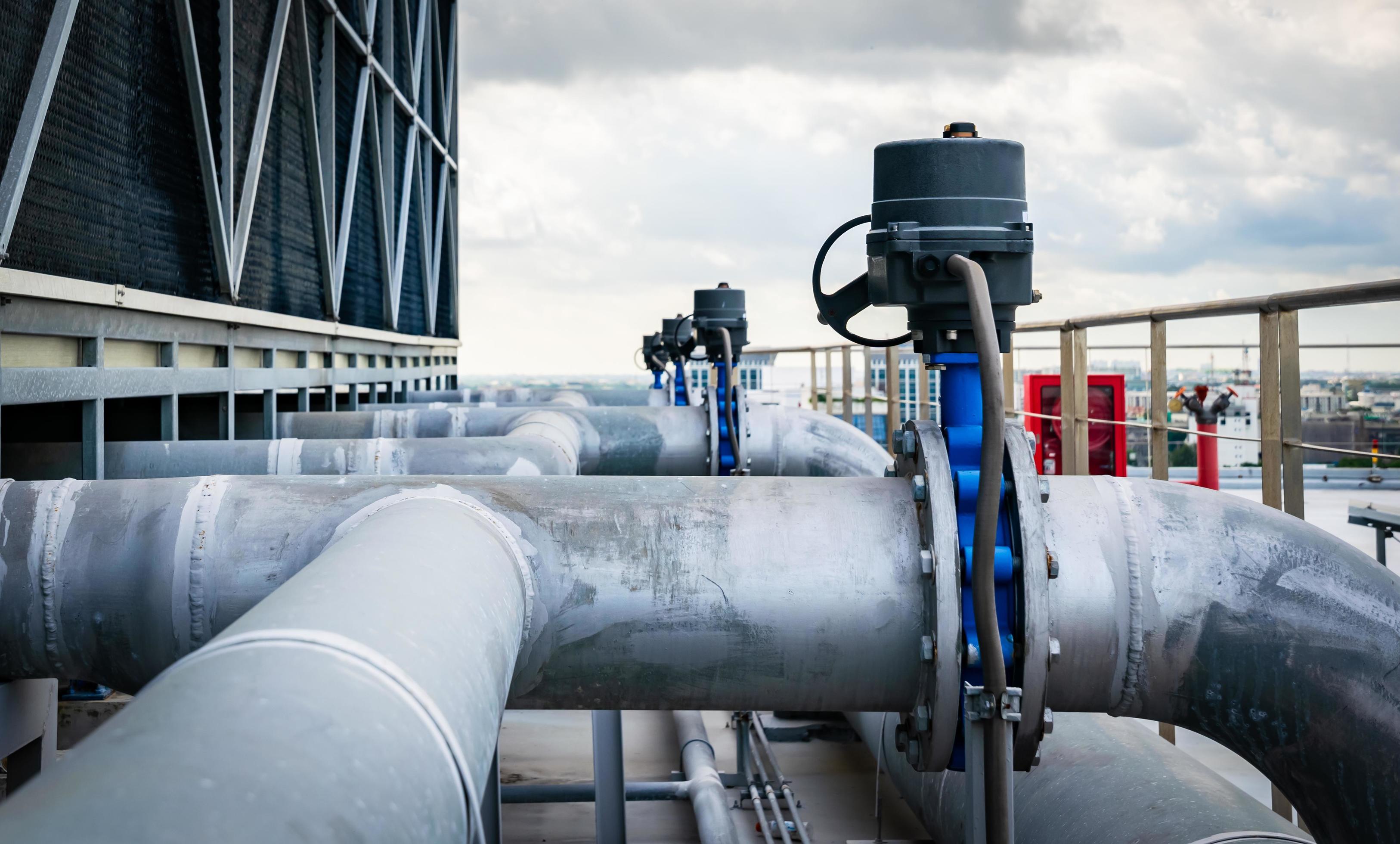 Open or close valve of cooling tower,butterfly valve beside of cooling