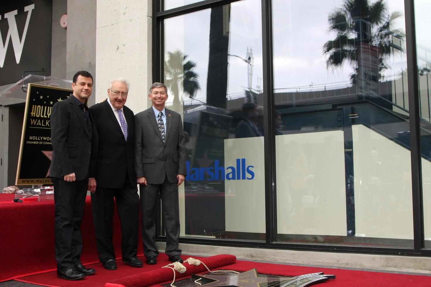 LOS ANGELES, DEC 11 -  Jimmy Kimmel, Don Mischer, Leron Gubler at the Don Mischer Star on the Hollywood Walk of Fame at the Hollywood Boulevard on December 11, 2014 in Los Angeles, CA photo