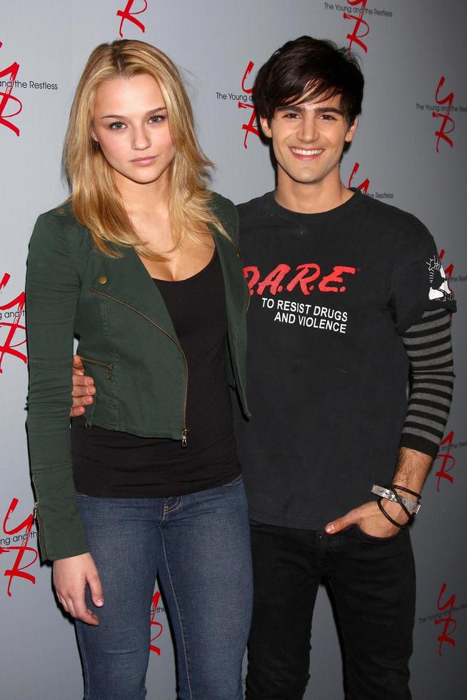 LOS ANGELES, FEB 27 -  Hunter King, Max Ehrich at the Hot New Faces of the Young and the Restless press event at the CBS Television City on February 27, 2013 in Los Angeles, CA photo