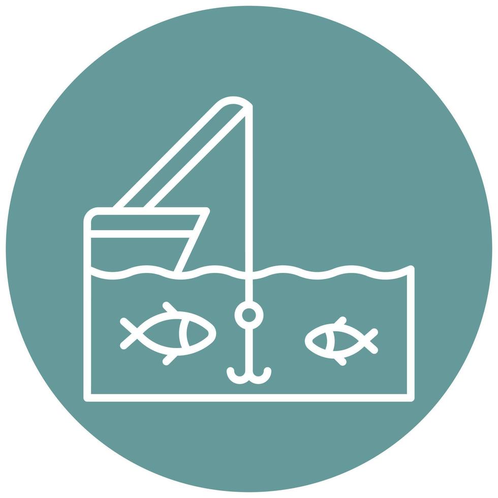 Deep Sea Fishing Icon Style vector