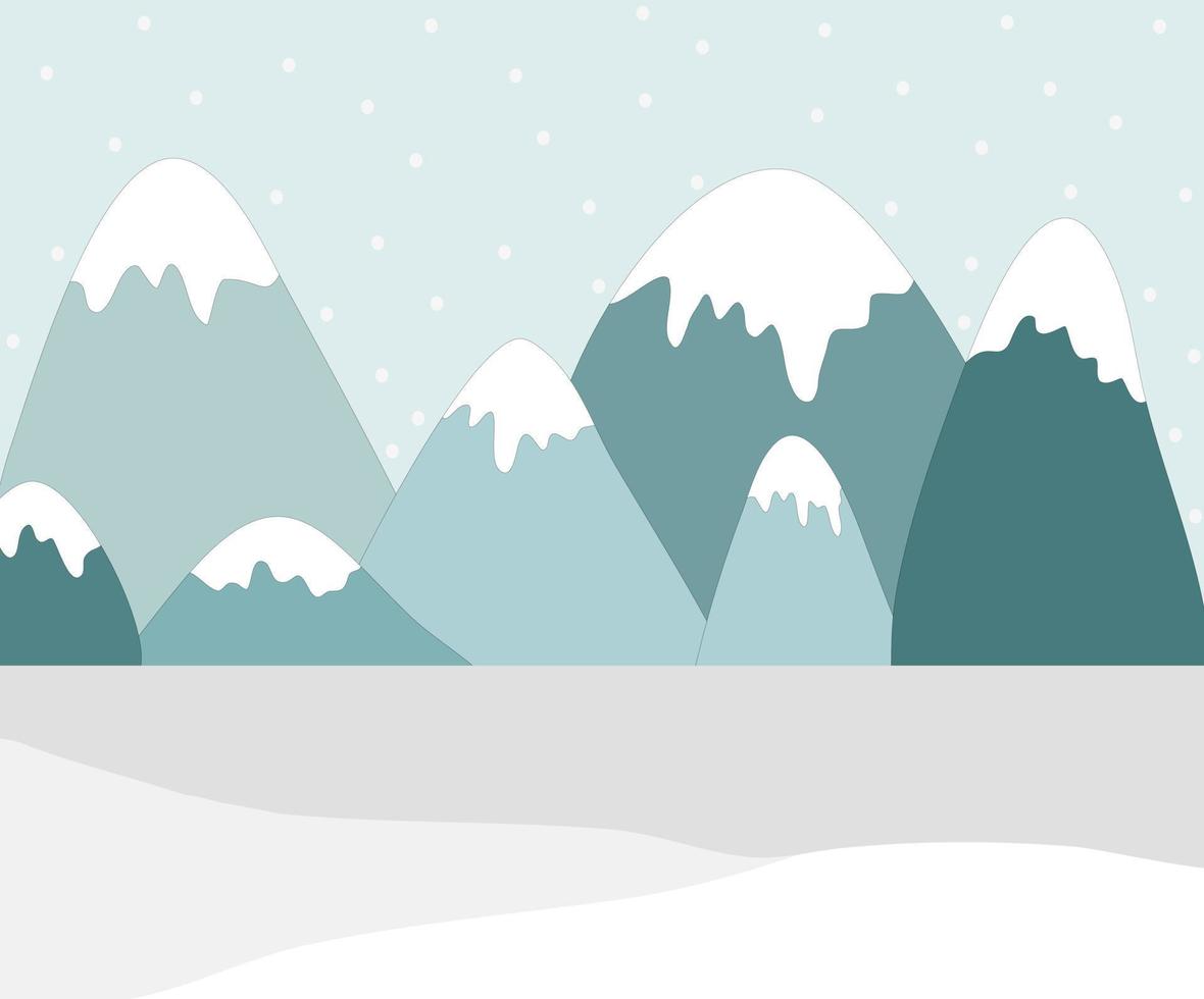 Snow Mountain in Winter Landscape vector