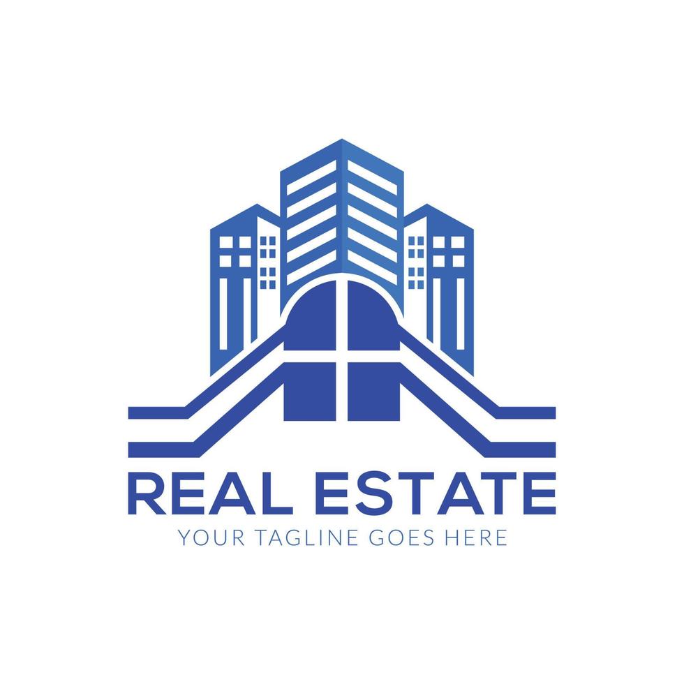 Real Estate Company Logo Design. Real Estate, Building and Construction Logo Vector Design Free Vector