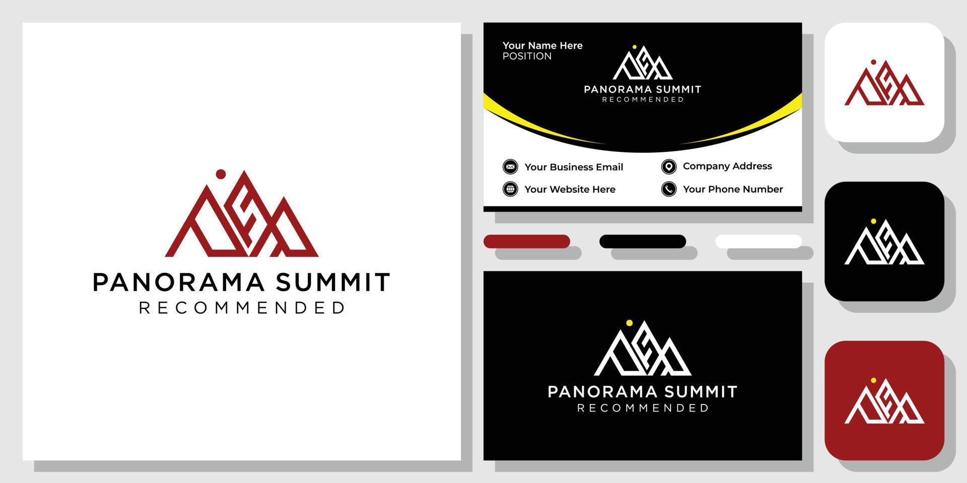 Initial PSR SPR mountain shape geometric with business card template vector
