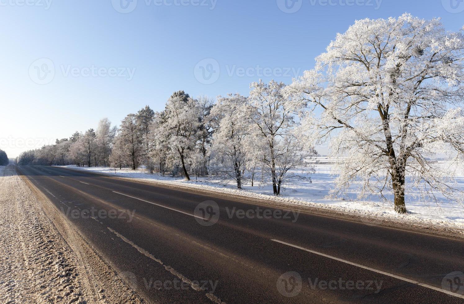 road in the winter season photo