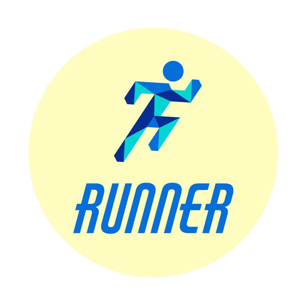 Running man icon. Silhouette sprinter male. Isolated on white background. Vector illustration.