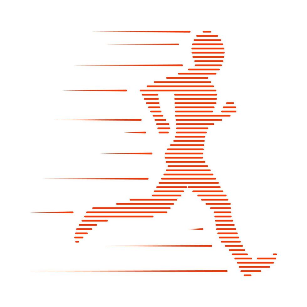 Running man icon. Silhouette sprinter male. Isolated on white background. Vector illustration.