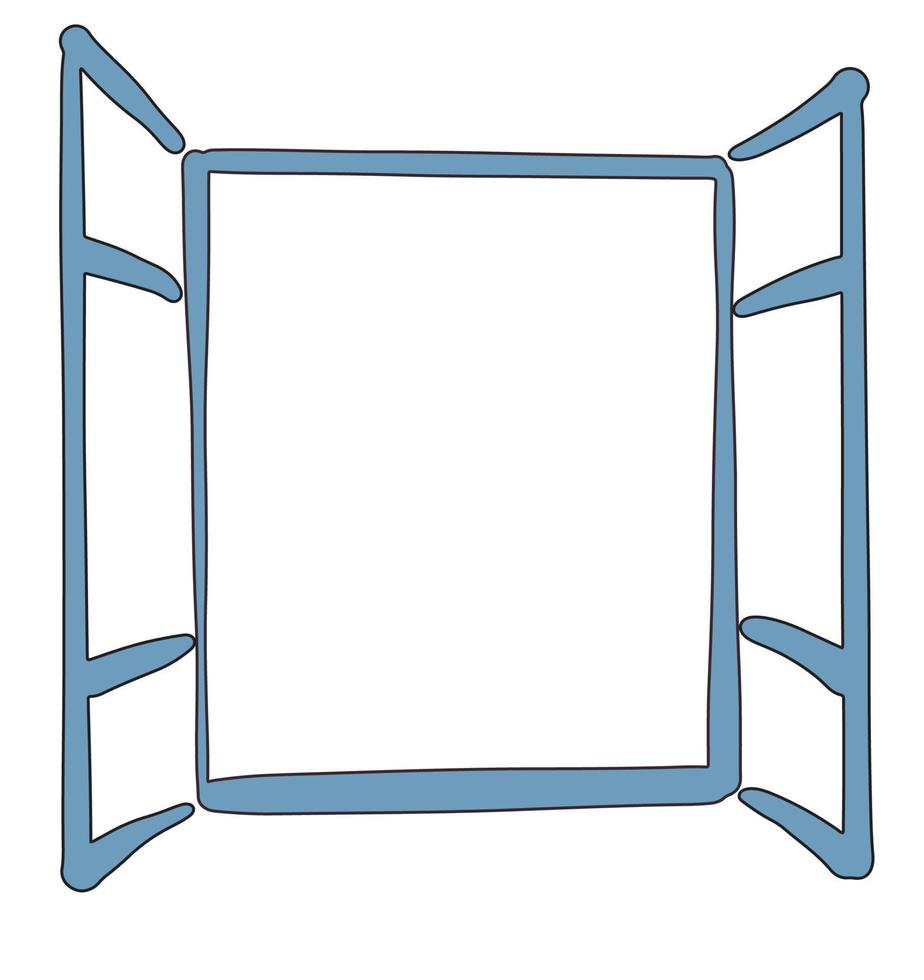 Opened window icon. Vector creative symbol in linear style