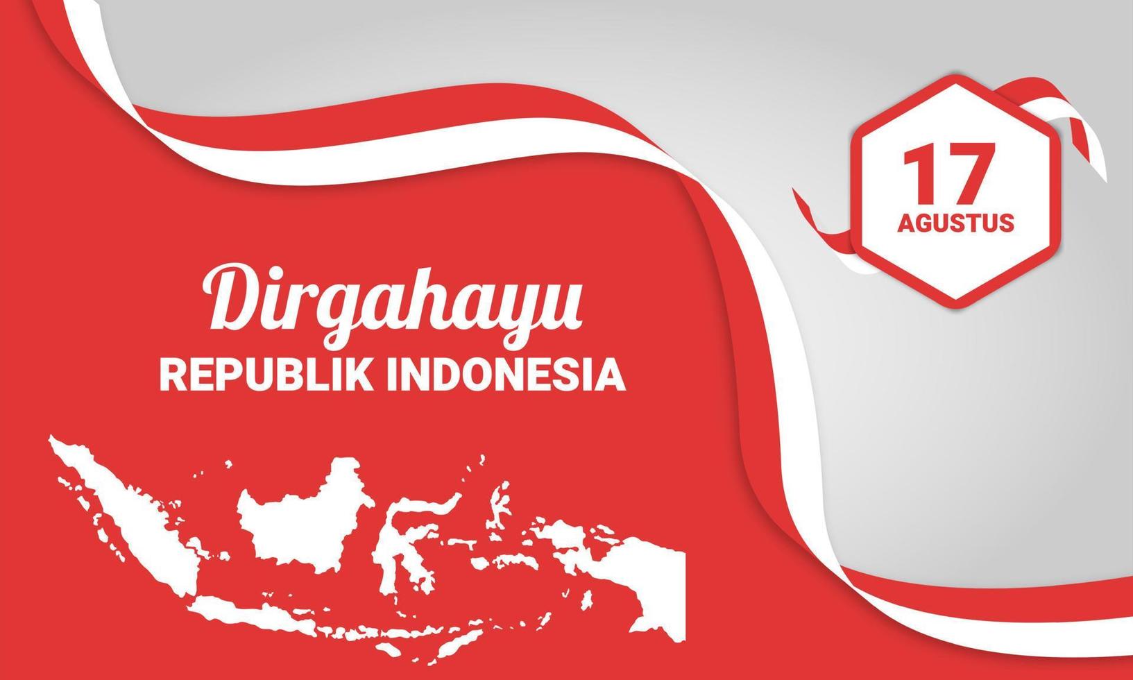 Independence Day Republic Of Indonesia. Dirgahayu Kemerdekaan.  Illustration Banner, Poster Design vector