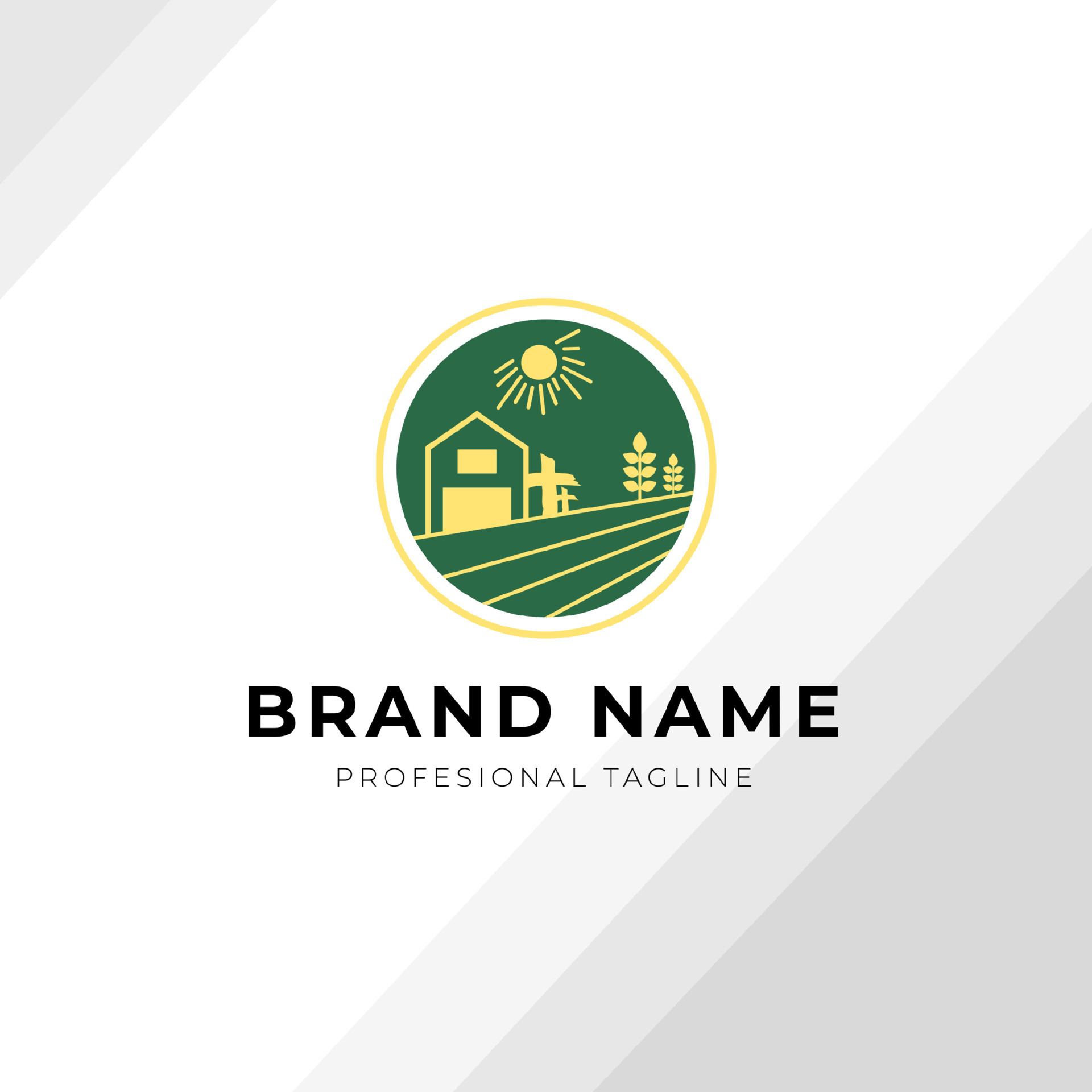 Green Farm logo design concept 9482351 Vector Art at Vecteezy