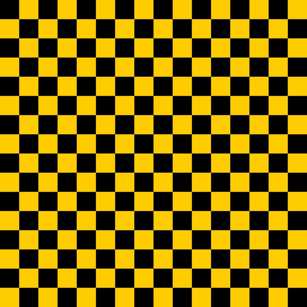fondo de patrón de cajas negras y amarillas sin costuras a cuadros. patrón de carreras de mantel o bandera. vector