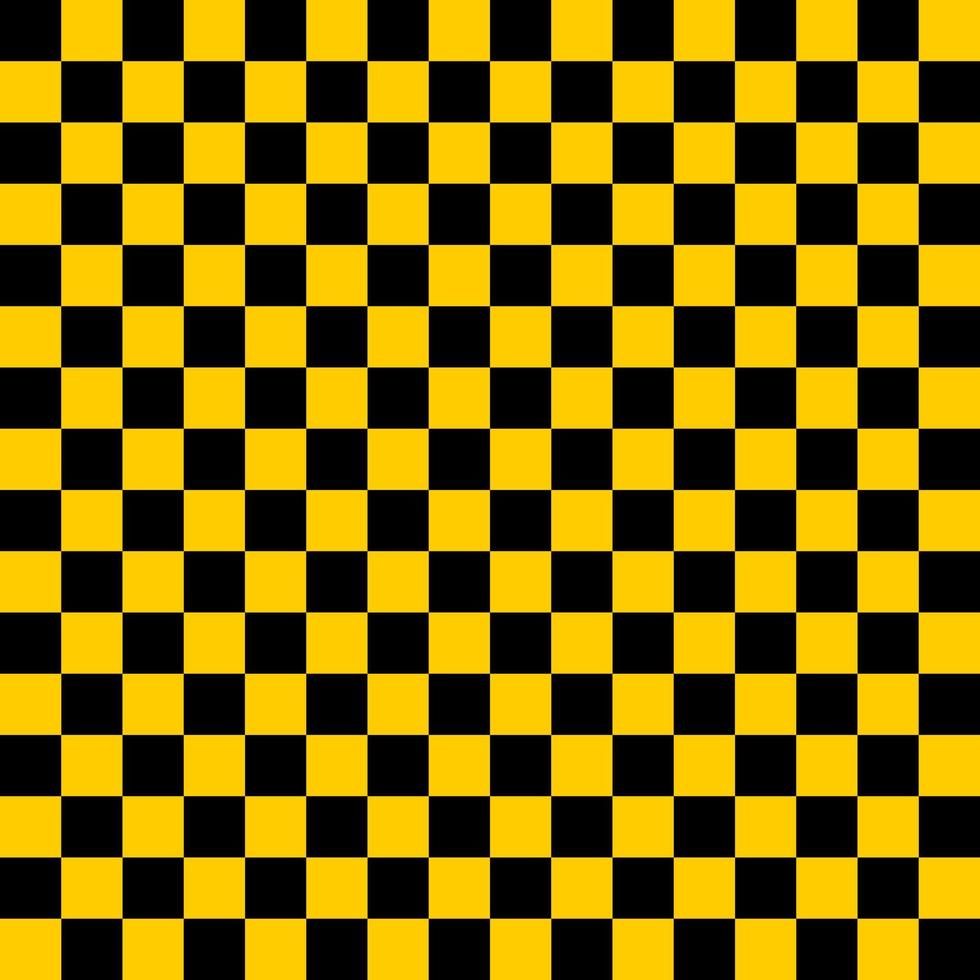 Checkered seamless black and yellow boxes pattern background. Tablecloth or flag racing pattern. vector