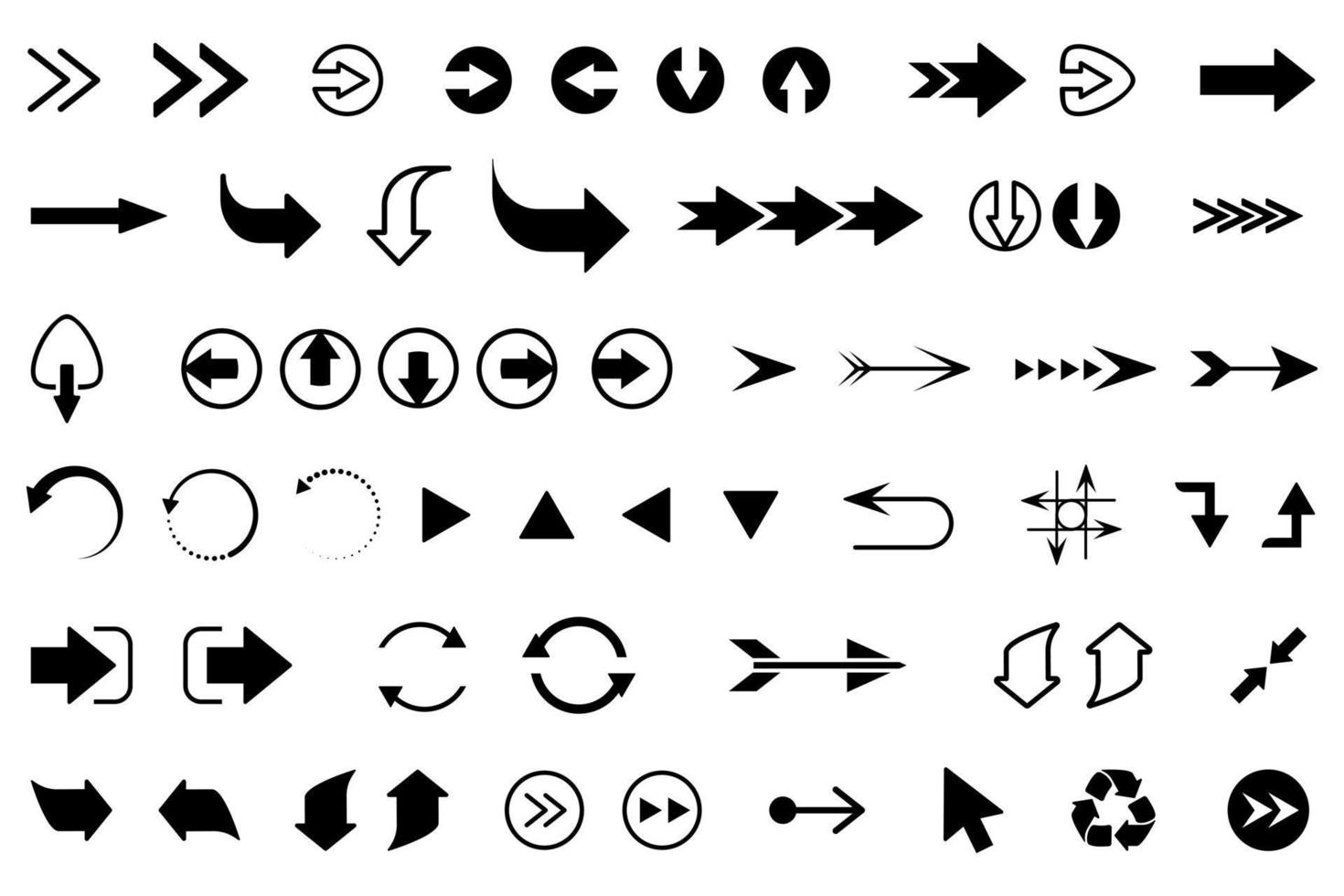 Arrow icon set. Modern simple arrows collection. Flat vector illustration
