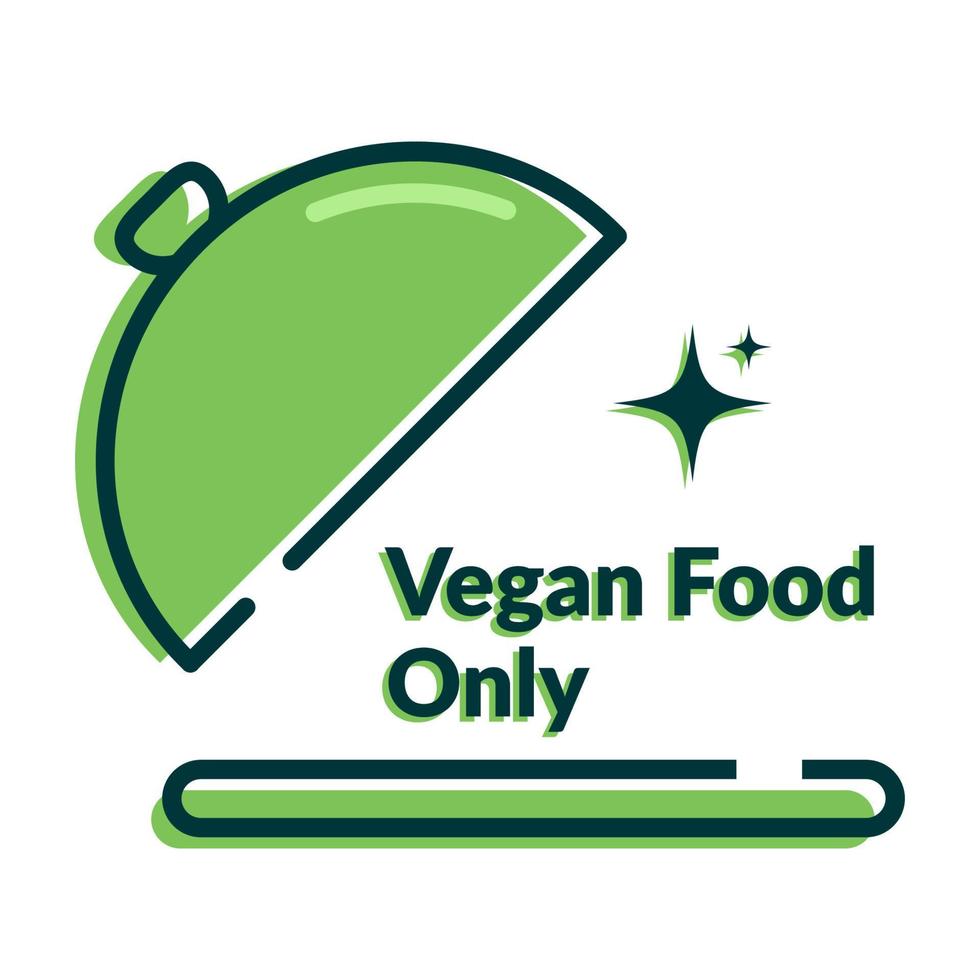 vegan vegetarian food menu only in the dish illustration vector