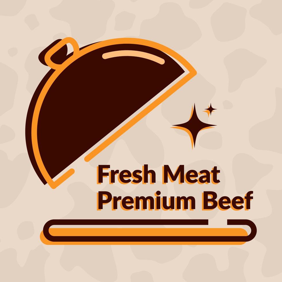 fresh meat premium beef quality food in the dish vector