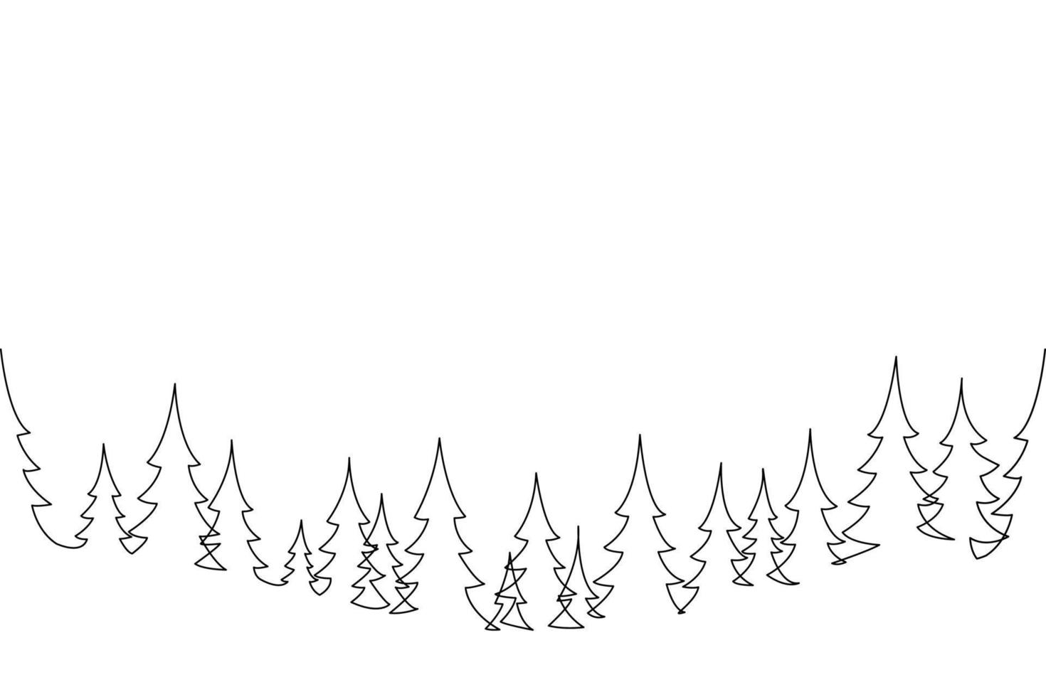 Continuous line drawing of christmas tree. vector