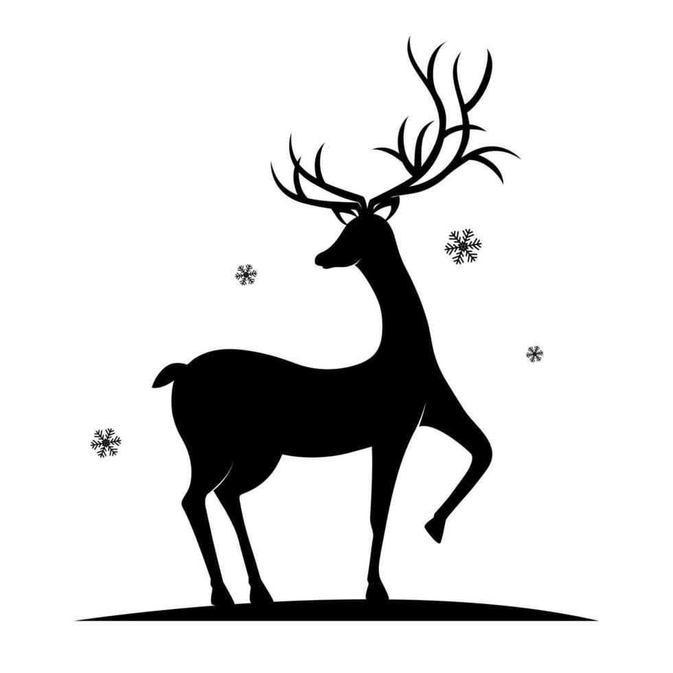 Beautiful noble proud deer. Side view. Deer vector illustration