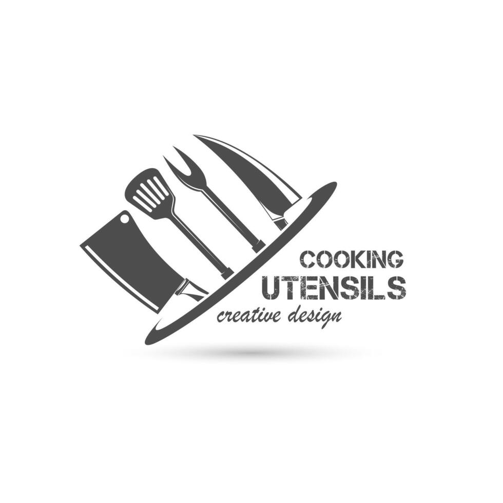 diseño de logotipo o icono de equipo de cocina, vector