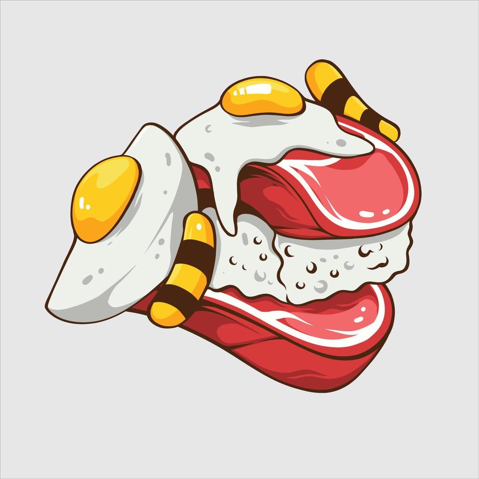 Delicious Beef with Egg Illustration vector