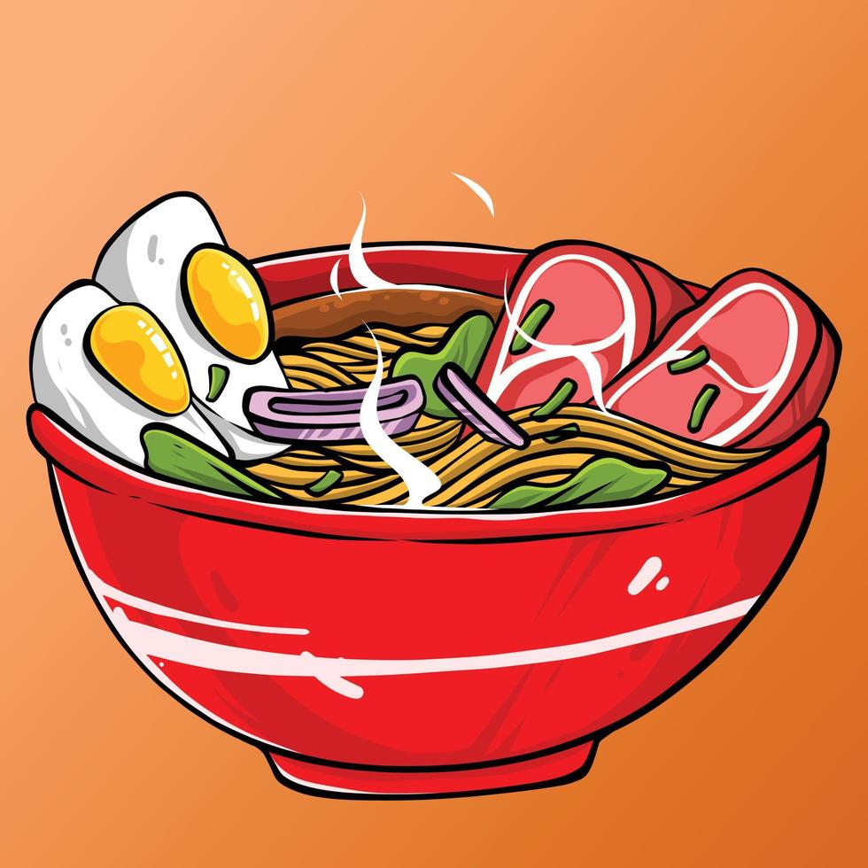 Japanese Noodle Illustration vector