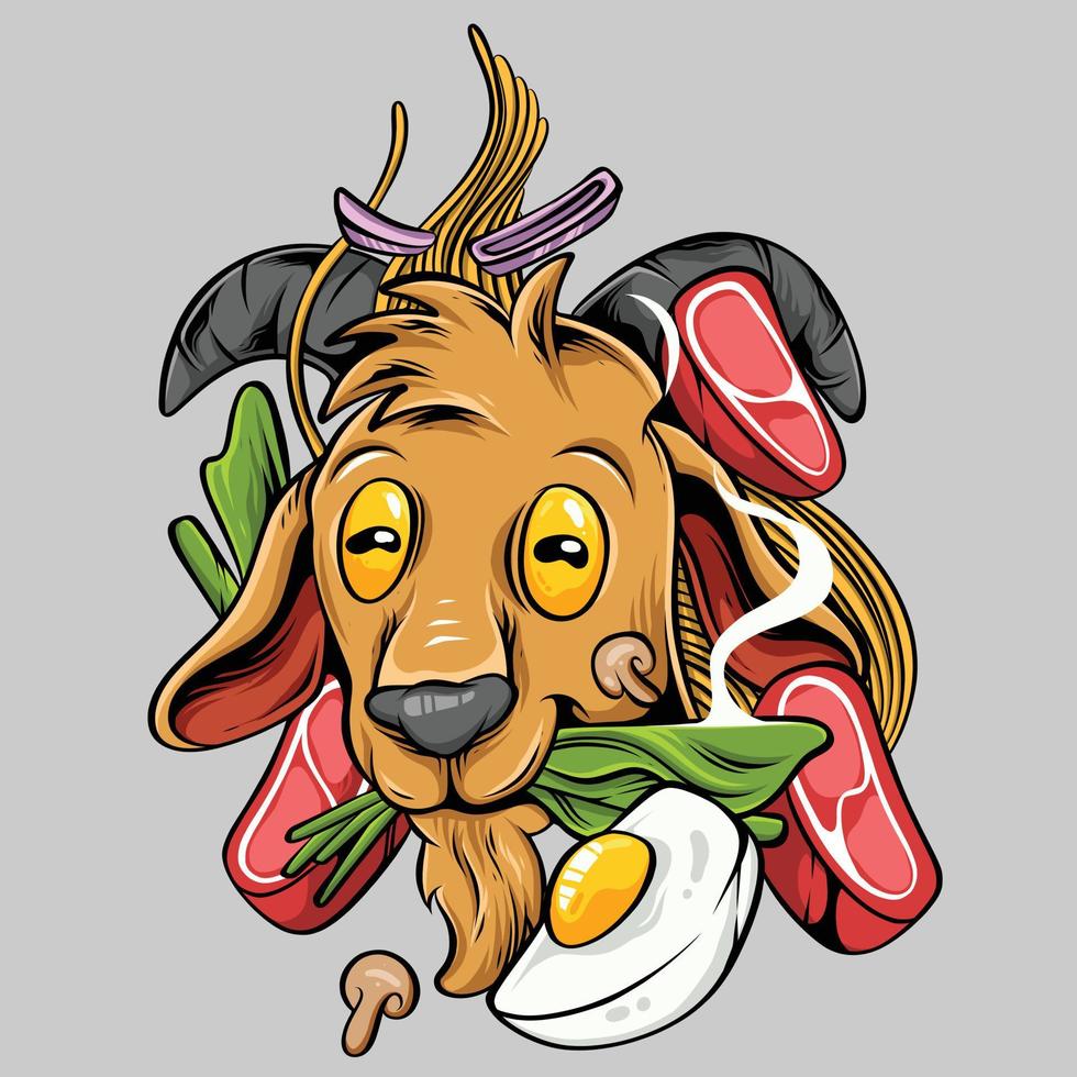 delicious goat for eid mubarak illustration vector