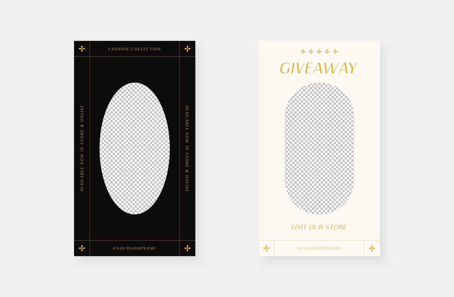 Minimalist fashion social media stories. Trendy editable social media stories template. Vector illustration.