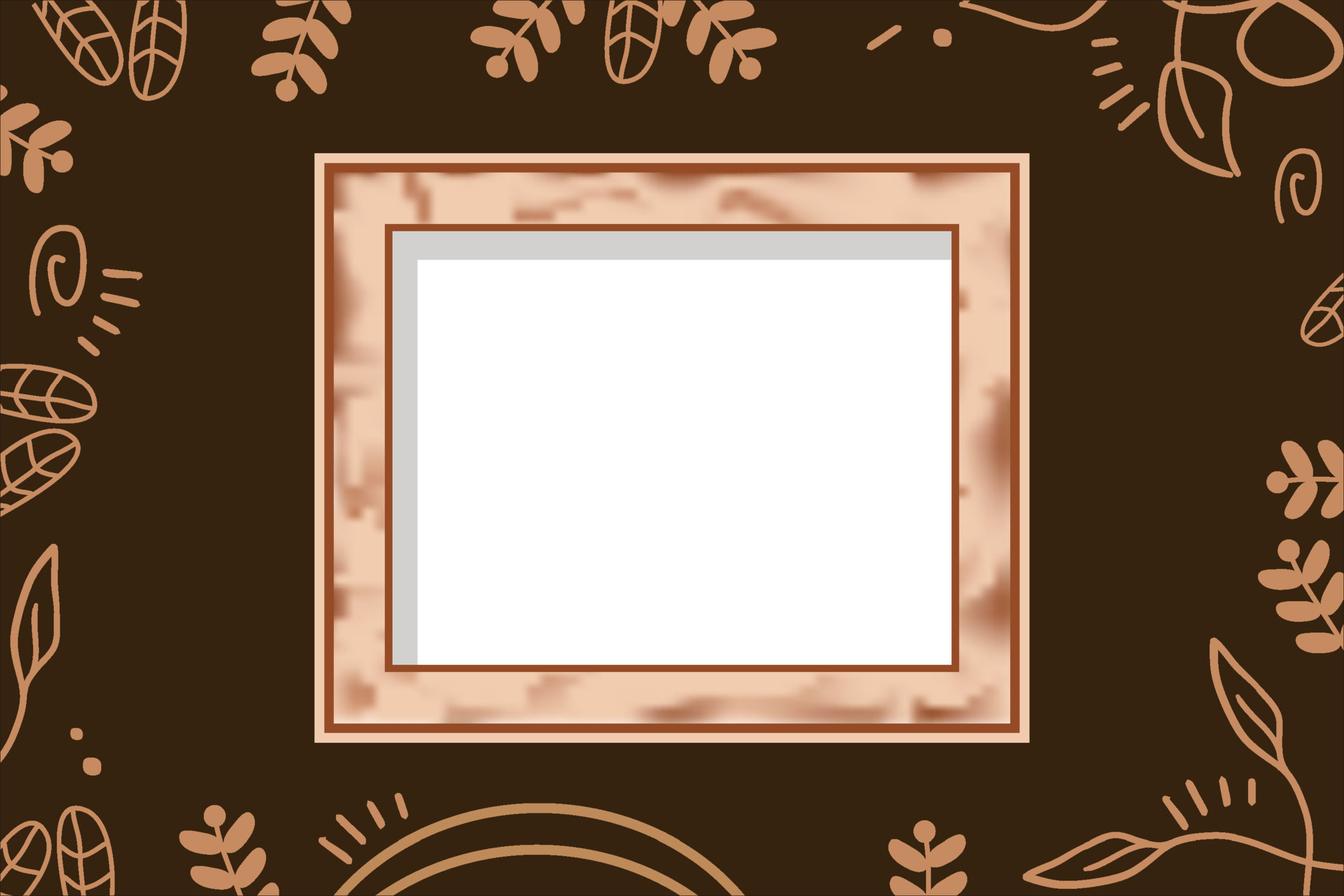 Creative photo frame design on brown background 9482647 Vector Art at  Vecteezy