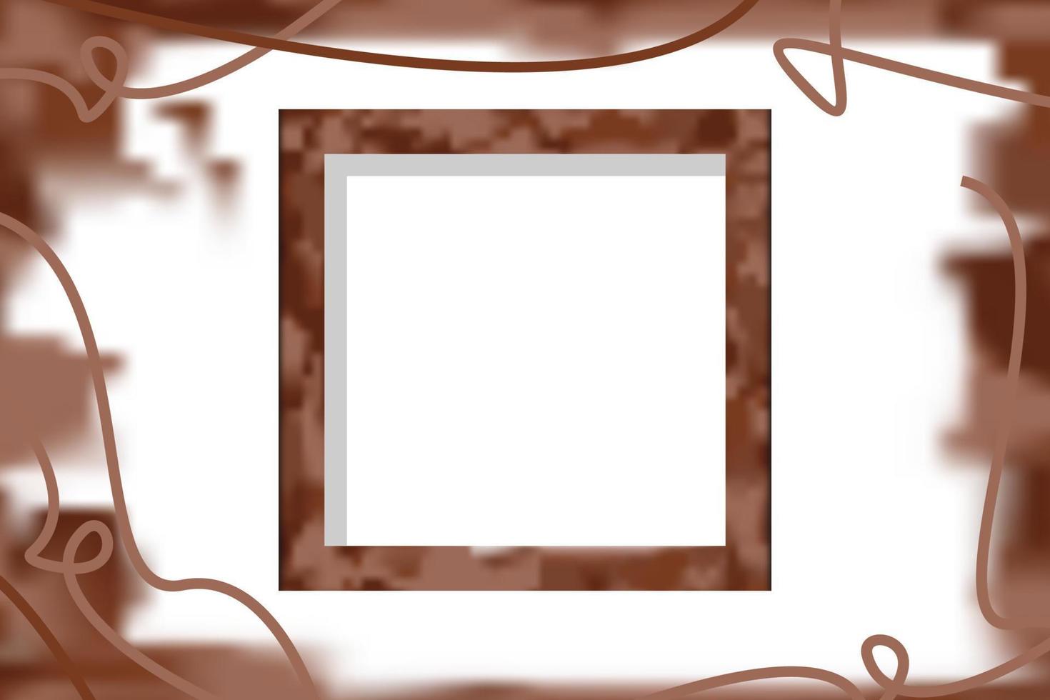 Brown photo frame design on abstract brown background vector
