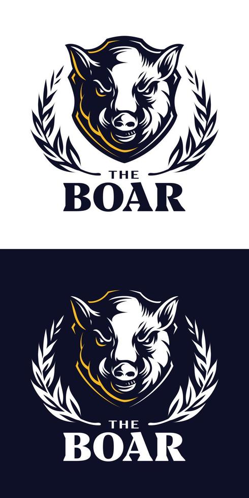 Logo Vector Illustration of a Boar's Head with its tusks.